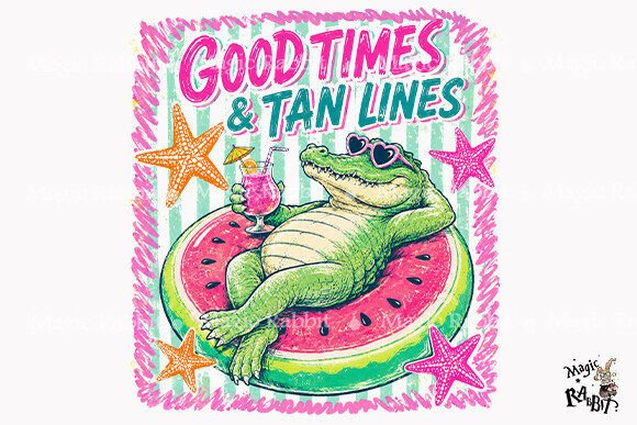 Download Funny Gator Summer Vibes PNG - Summer Collection