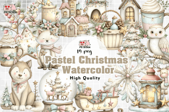 Download Pastel Christmas Watercolor PNG - Watercolor png Collection