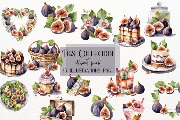 Download Watercolor Fig Clipart, Cakes with Figs - Cakes Collection
