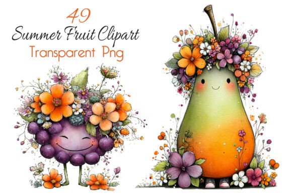 Download Whimsical Summer Fruit Clipart - Summer Collection