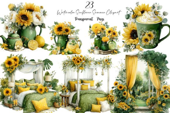Download Watercolor Sunflower Summer Clipart - Summer Collection