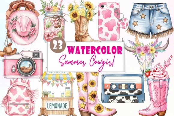 Download Summer Cowgirl Sublimation Clipart - Summer Collection