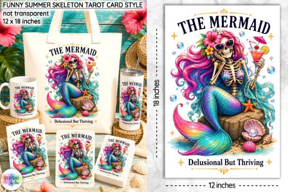 Download Funny Summer Skeleton Tarot Card Design - Summer Collection