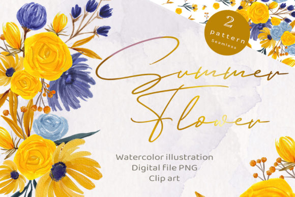 Download Summer Flower,Watercolor Floral Clipart - Summer Collection
