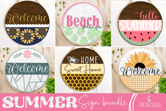 Download Summer Round Sign  Bundle - Summer Collection
