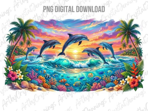 Download Dolphin Sunset Tropical Ocean PNG - Ocean Collection
