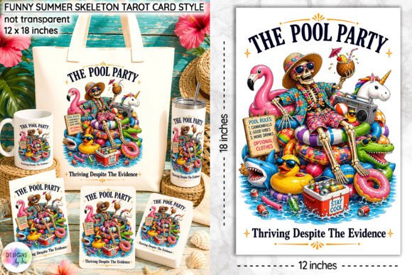 Download Funny Summer Skeleton Tarot Card Design - Summer Collection