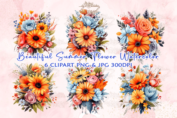 Download Summer Flower Watercolor Clipart - Summer Collection