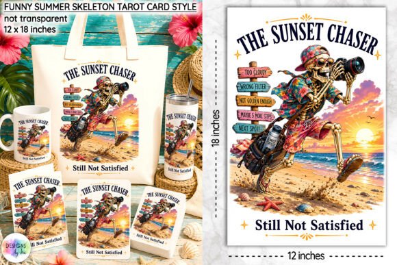 Download Funny Summer Skeleton Tarot Card Design - Summer Collection