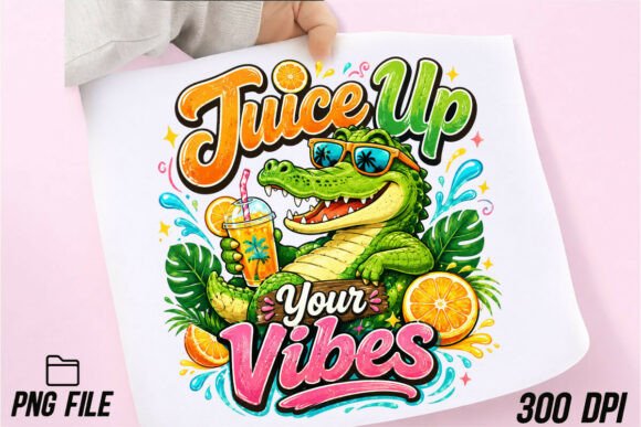 Download Cute Alligator Relaxing Summer Vibes PNG - Summer Collection