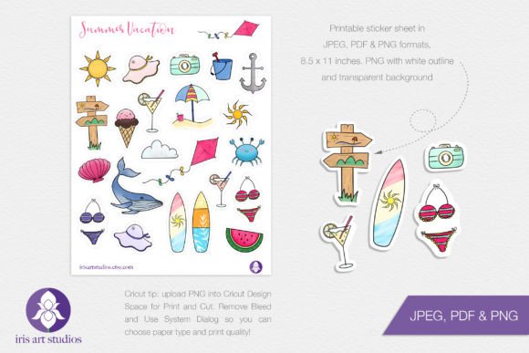 Download Summer Vacation Printable Stickers - Summer Collection