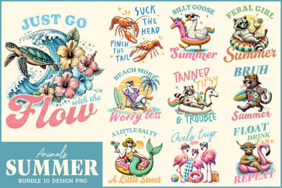 Download Summer Bundle Funny Animals Sublimation - Summer Collection