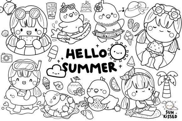 Download Cute Duck and Girl Clipart - Cute Summer - Summer Collection