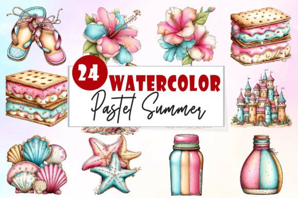 Download Pastel Summer Clipart Bundle - Summer Collection