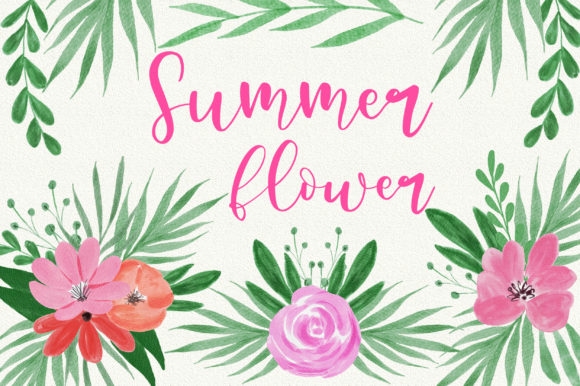 Download Summer Flower Watercolor Clip Art - Summer Collection