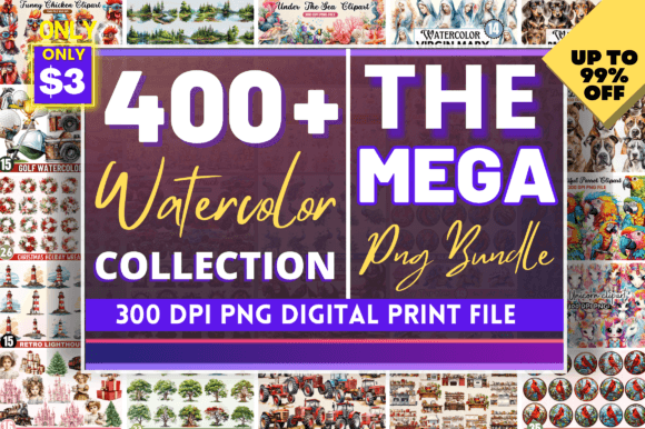 Download The Mega Watercolor PNG Bundle - Watercolor png Collection