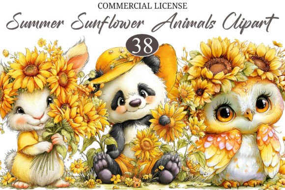 Download Whimsical Summer Sunflower Animals - Summer Collection