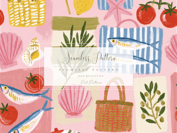 Download Seamless Coastal Summer Market Pattern PNG - Summer Collection