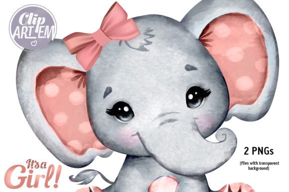 Download Rose Gold Elephant Baby Girl Clip Art - Elephant Collection