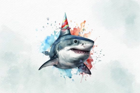 Download Birthday Shark Watercolor PNG Design - Watercolor png Collection