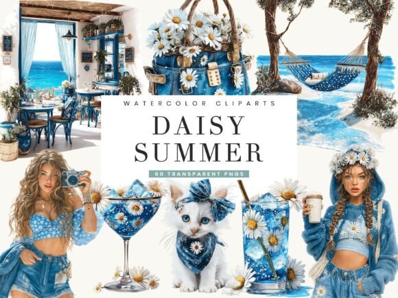Download Watercolor Daisy Summer Clipart - Summer Collection