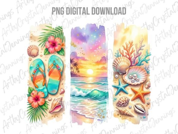 Download Summer Beach Watercolor Brushstroke PNG - Summer Collection