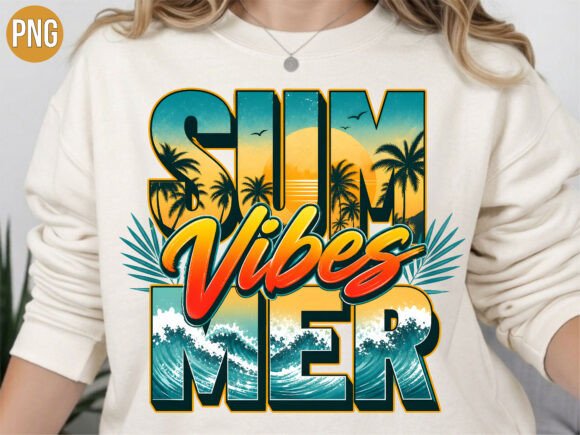 Download Retro Beach Summer Vibes PNG T-Shirt - Summer Collection