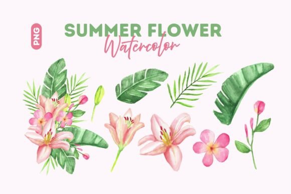 Download Summer Flower Watercolor Clipart Set - Summer Collection
