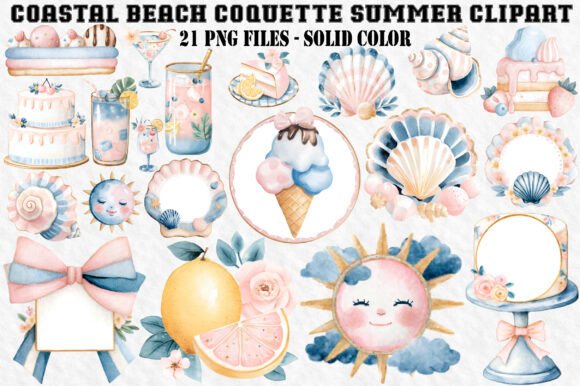 Download Coastal Beach Coquette Summer Clipart - Summer Collection