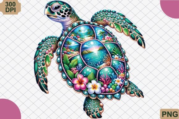 Download Rhinestone Sea Turtle Summer Beach PNG - Summer Collection