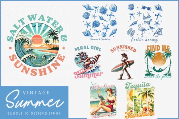 Download Vintage Summer Bundle Sublimation Png - Summer Collection