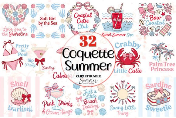 Download Coquette Summer Beach Clipart Bundle - Summer Collection