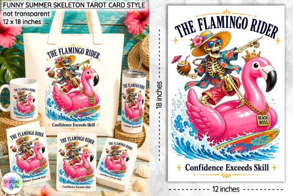 Download Funny Summer Skeleton Tarot Card Design - Summer Collection