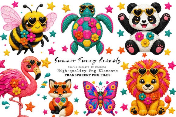 Download Cute Summer Animal Clipart Bundle - Summer Collection