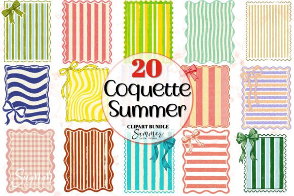 Download Coquette Summer Borders Clipart Bundle - Summer Collection