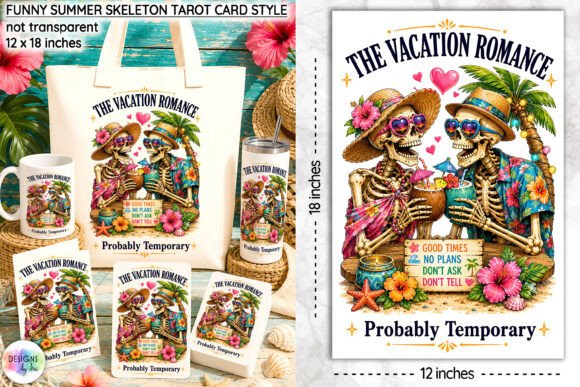 Download Funny Summer Skeleton Tarot Card Design - Summer Collection
